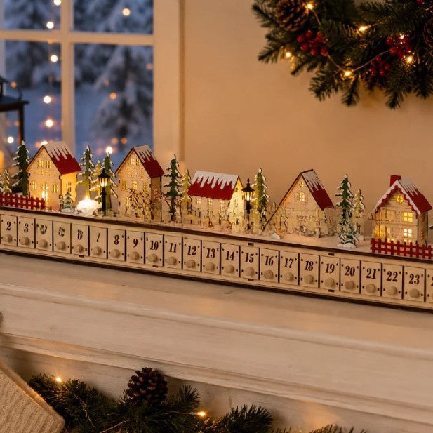 Christmas Village Wood Advent Calendar